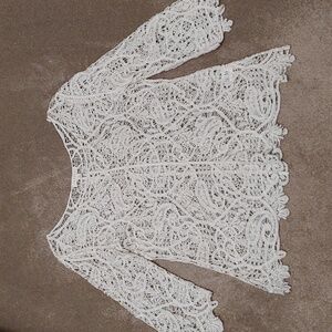 Adiva cream crocheted top
